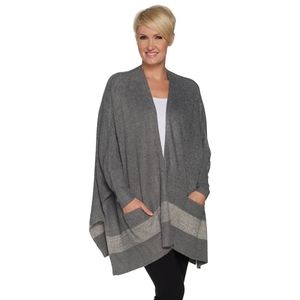 Barefoot Dreams Cozychic Womens Gray Cardigan Sweater Cliffside Wrap‎ One…